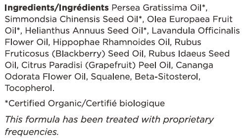 Nourish Avocado Facial Oil Supplement Facts Label