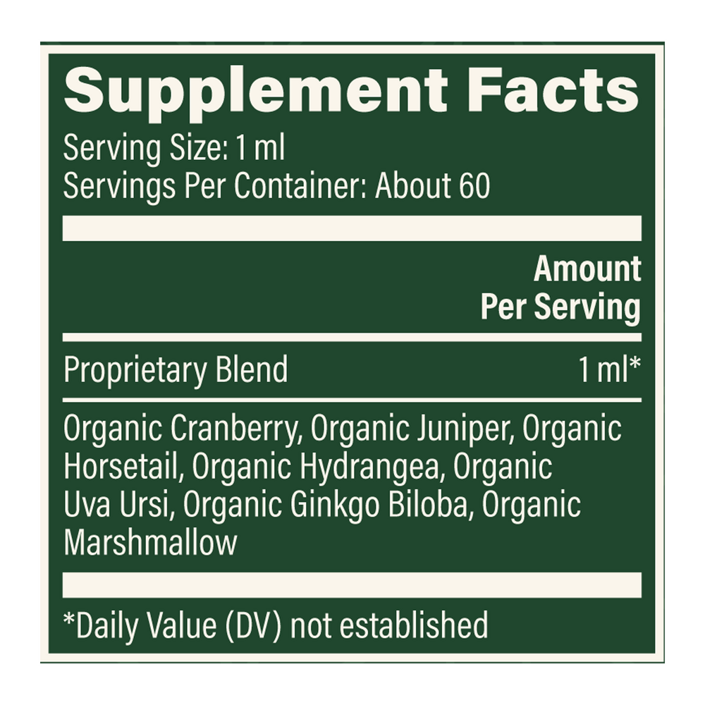 Kidney Health Supplement Facts Label