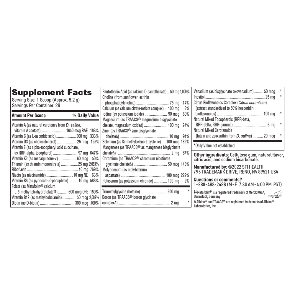 Equazen Vitaspectrum Supplement Facts Label