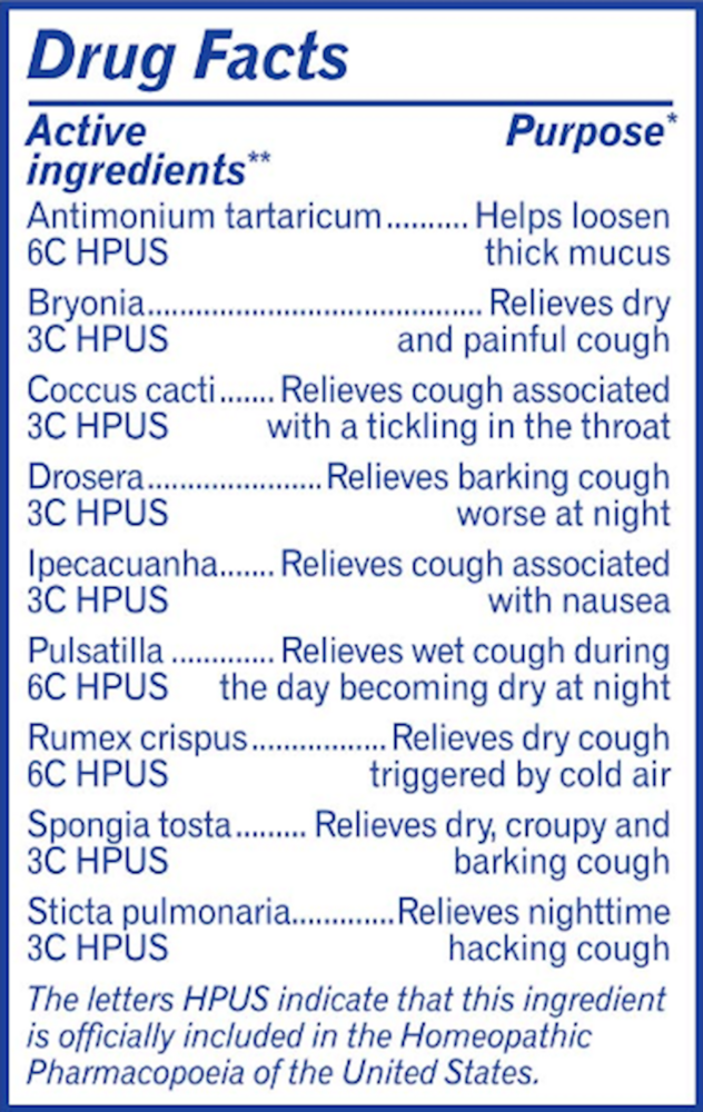 Chestal Children Cough Honey Supplement Facts Label