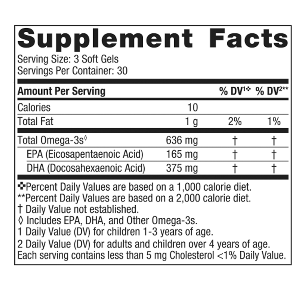 Children's DHA Xtra Supplement Facts Label
