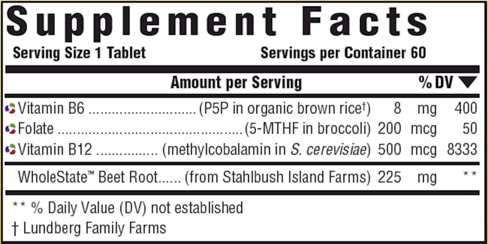 Methyl B12 Supplement Facts Label