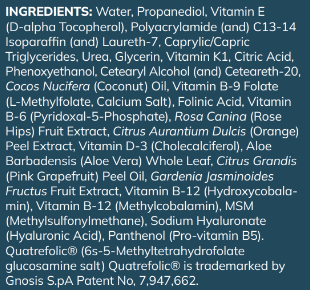 Methylation Pro Topical Supplement Facts Label