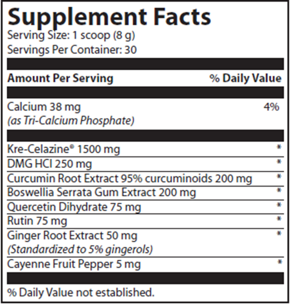 X Flame Supplement Facts Label