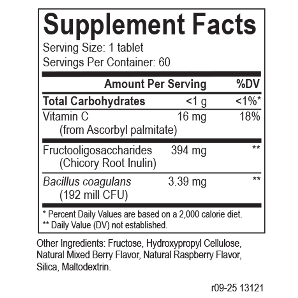 Flora Chewable Supplement Facts Label