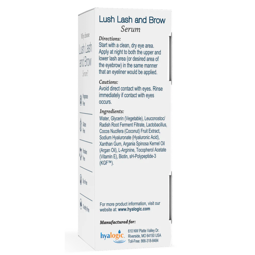 Lush Lash and Brow Serum Supplement Facts Label