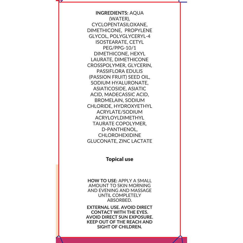 CiCA Cream Supplement Facts Label