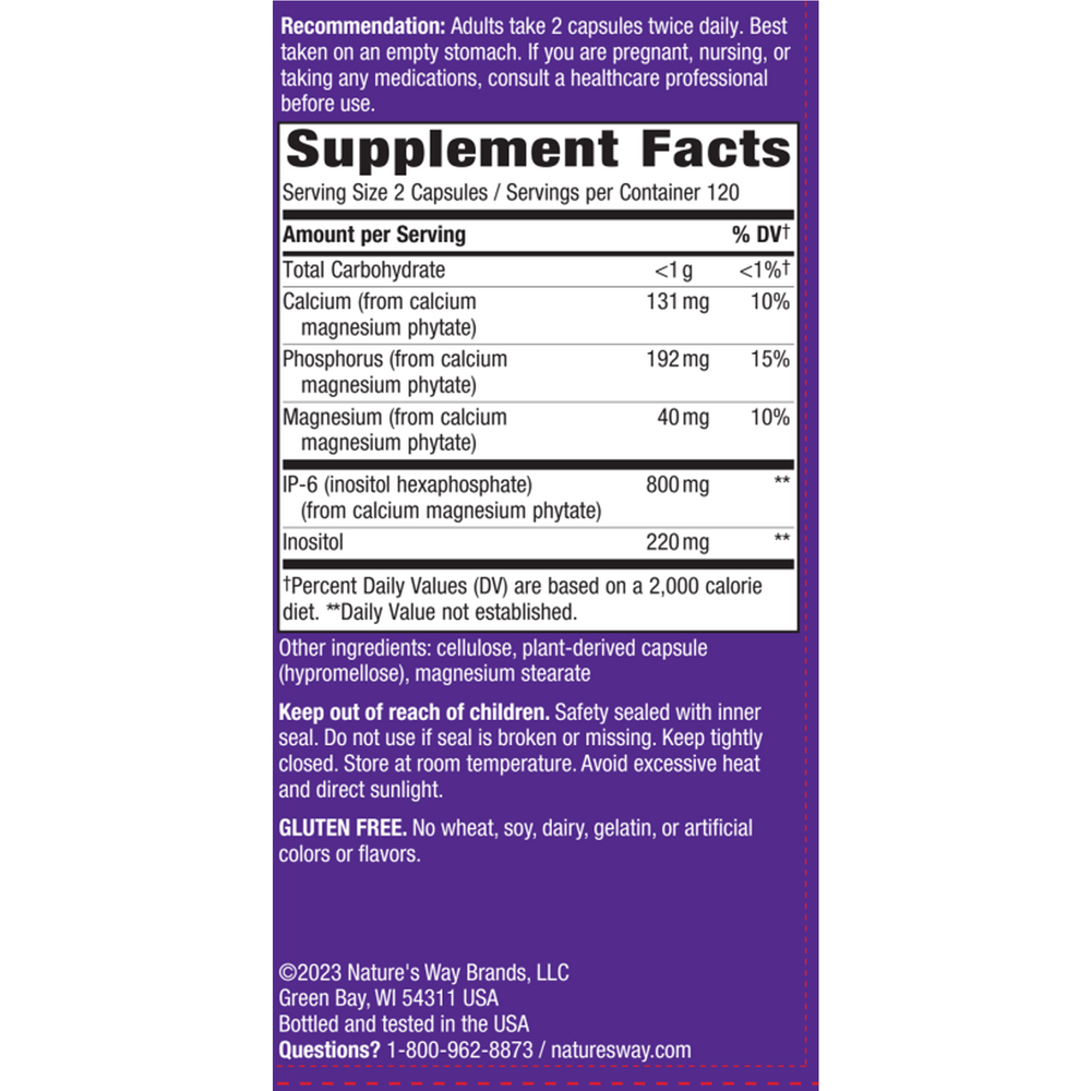 Cell Forté® IP-6 & Inositol Supplement Facts Label