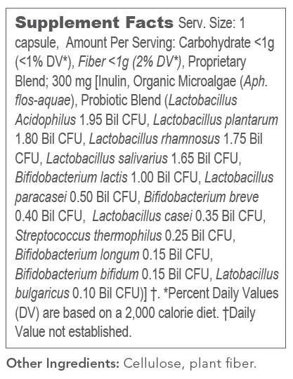 Spectrabiotic Supplement Facts Label