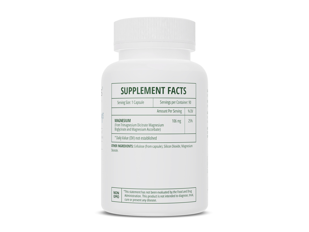 BACKORDER ONLY - Magnesium³ Supplement Facts Label
