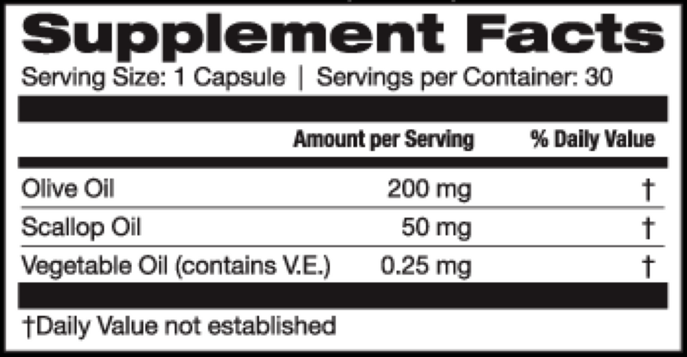 Brain Health Supplement Facts Label