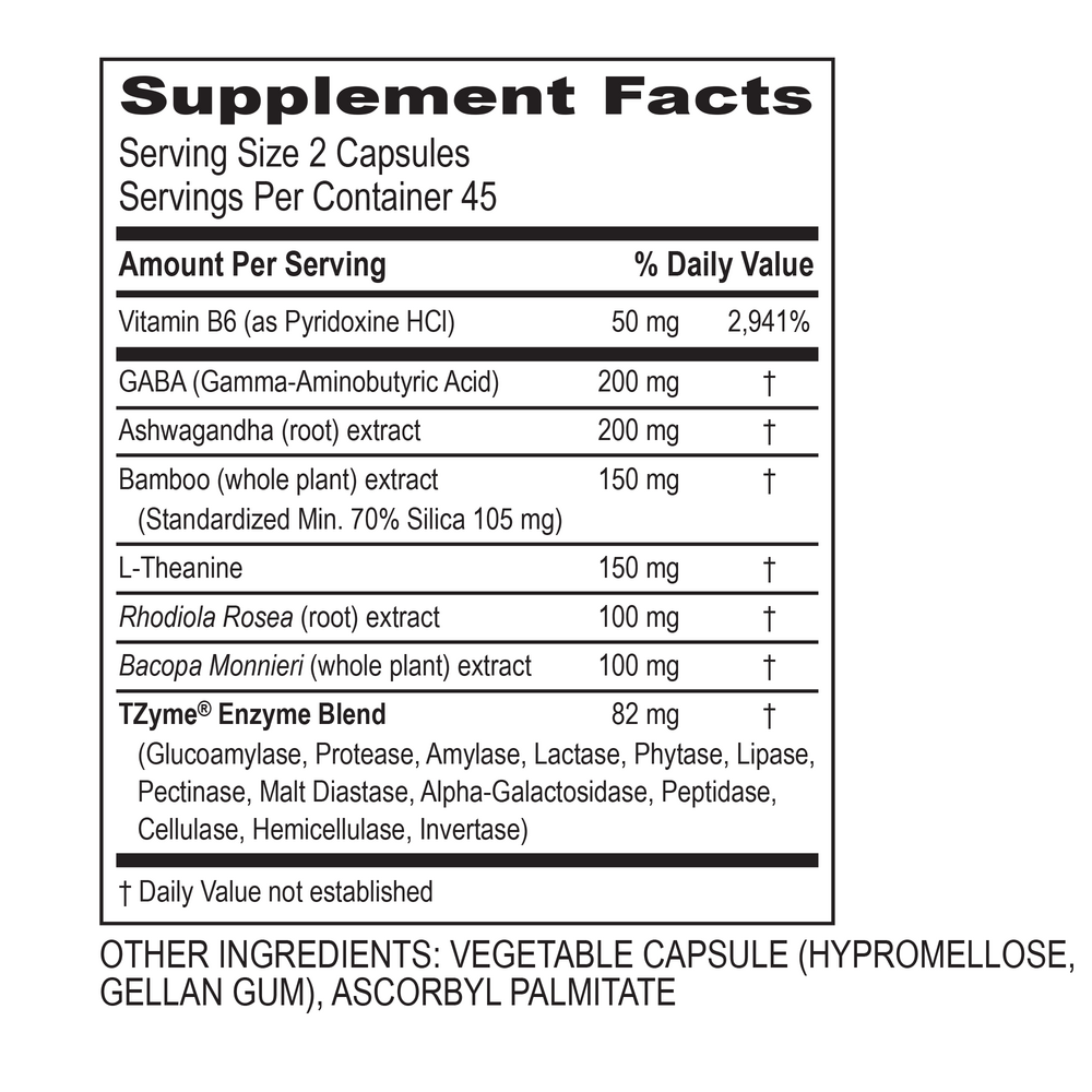 ReZEN Supplement Facts Label