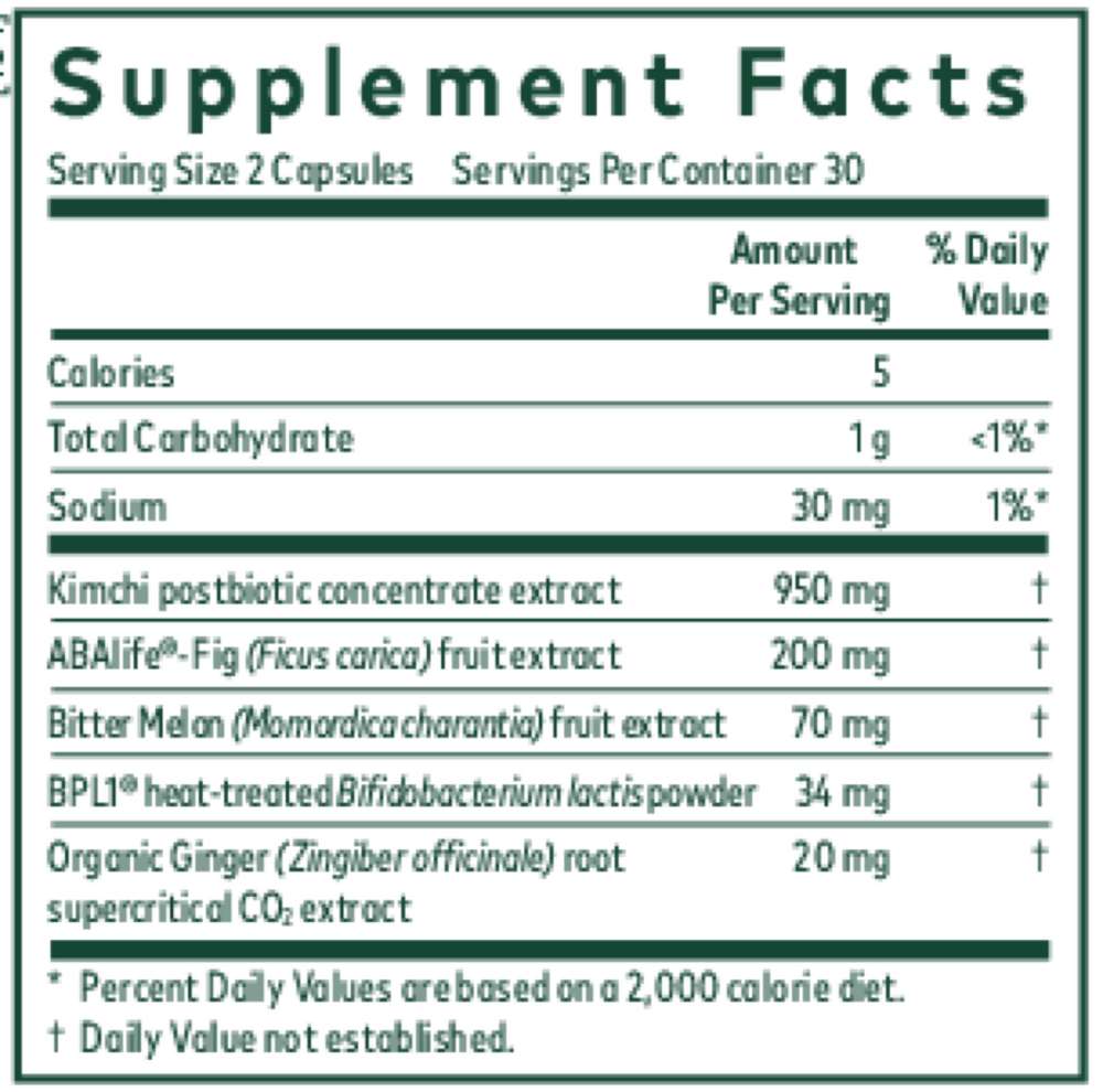 Tri-Glycemic Supplement Facts Label