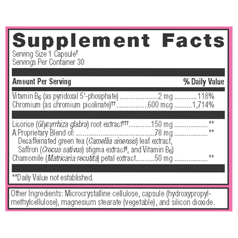 HerWellness™ Naturally Balanced Supplement Facts Label