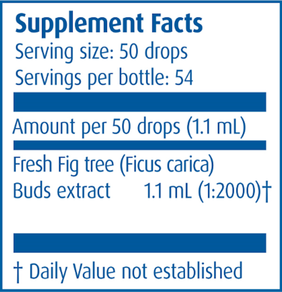Gemmo Fig Tree Buds Supplement Facts Label