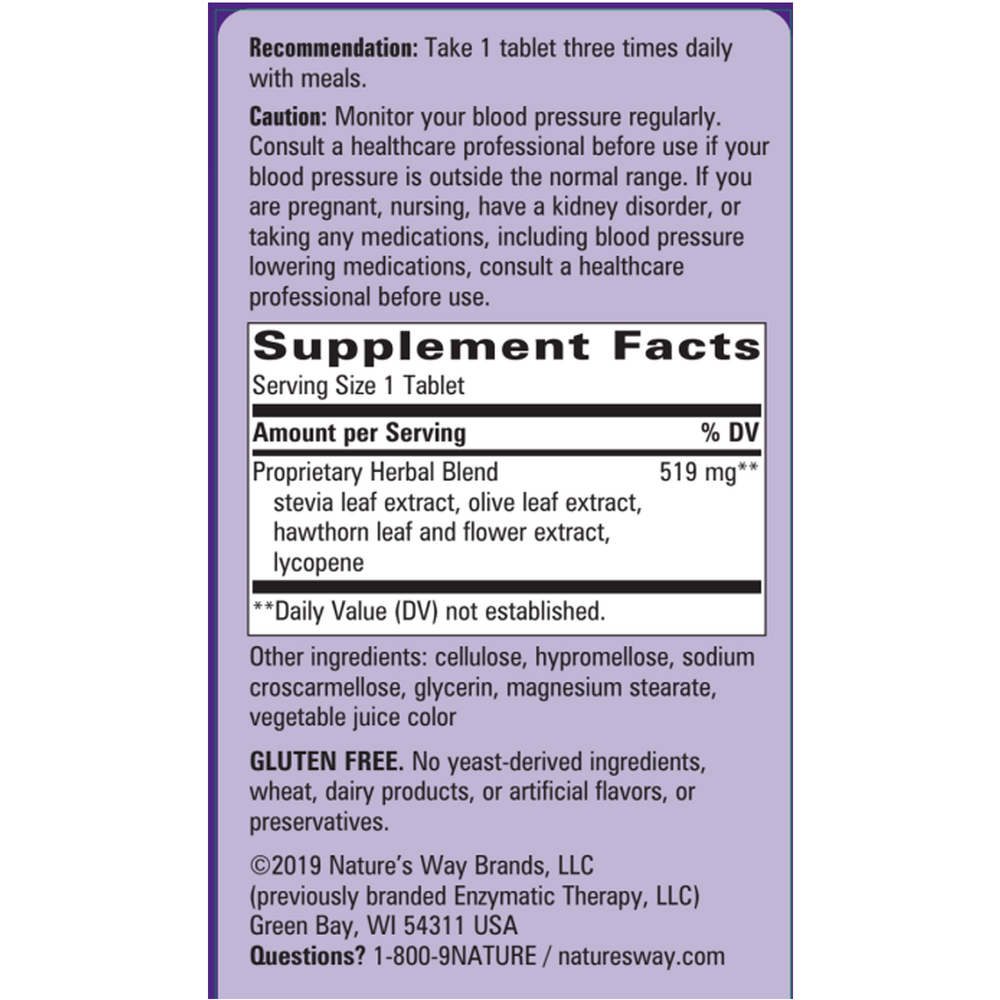 BP Manager* Supplement Facts Label