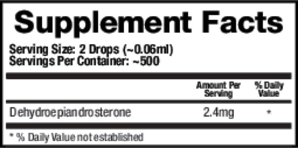 DHEA Supplement Facts Label