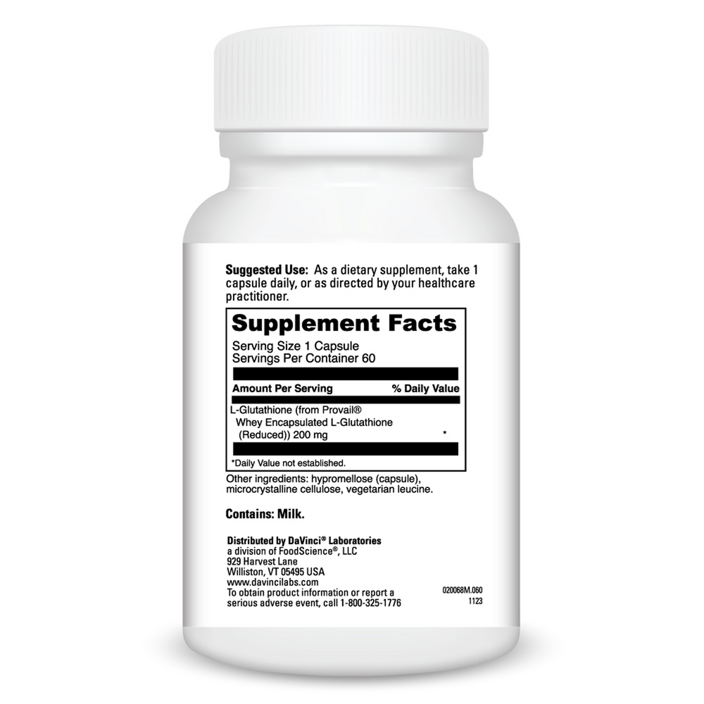 Glutathione Bright Supplement Facts Label