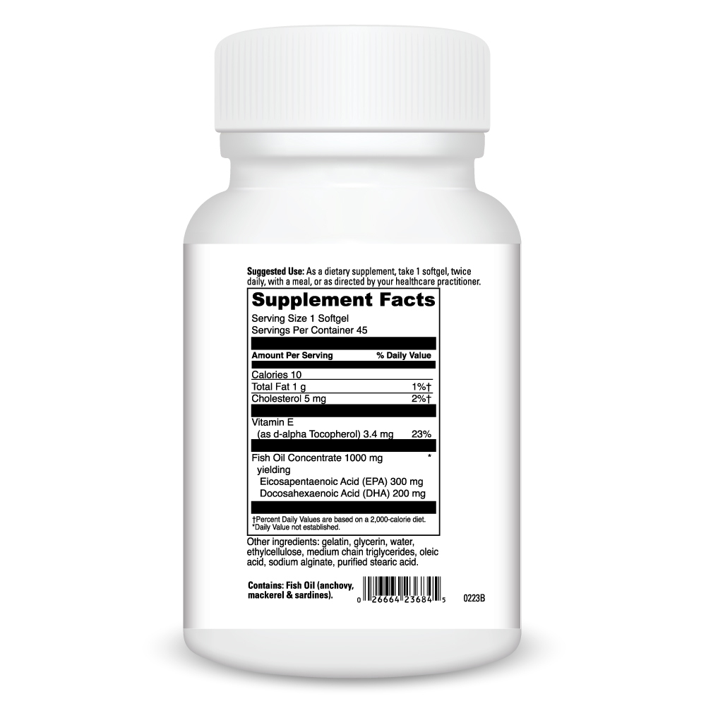 Omega 3 1000 Supplement Facts Label