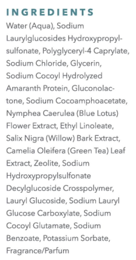 AnteAGE Cleanser Supplement Facts Label