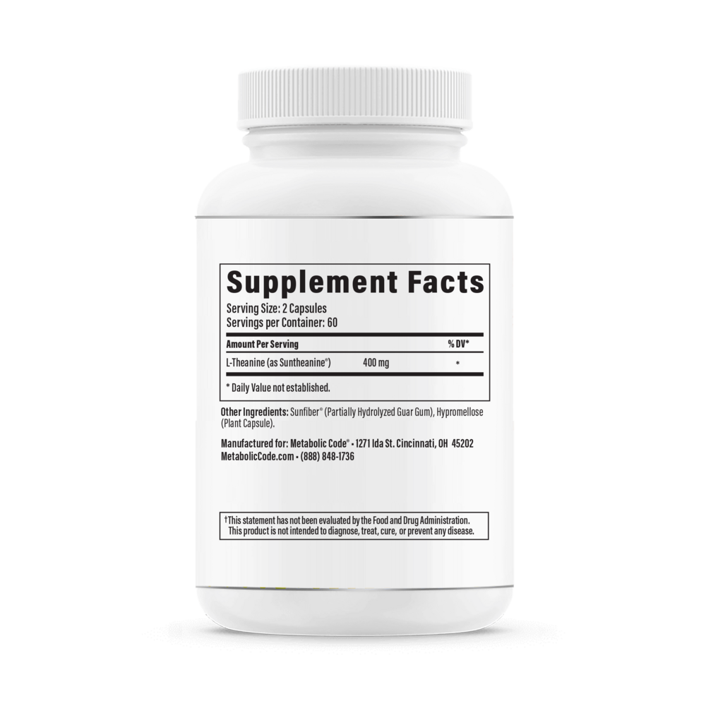 Suntheanine Supplement Facts Label