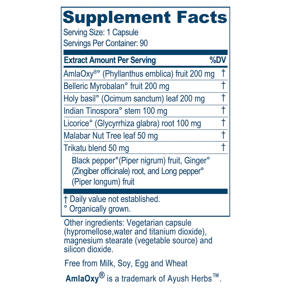 Flucomune Supplement Facts Label