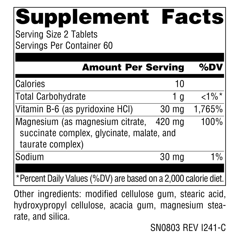 Ultra Mag Supplement Facts Label