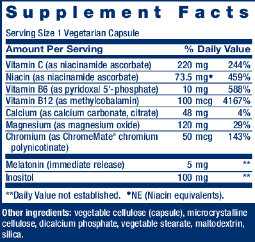 Quiet Sleep Melatonin Supplement Facts Label
