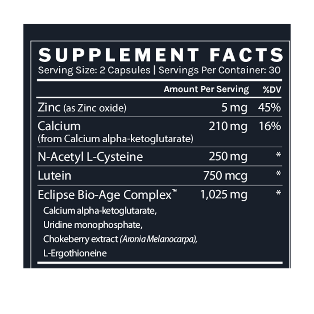 InfiniAGE Supplement Facts Label