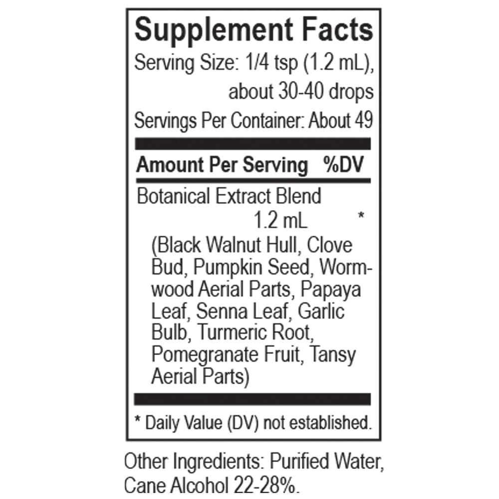Core Artemisia Blend Supplement Facts Label
