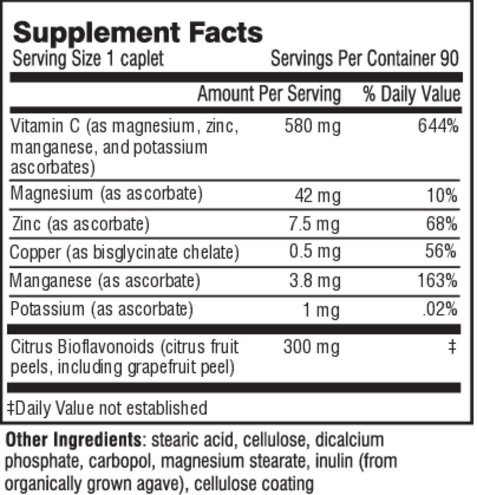 Adrenal C Formula Supplement Facts Label
