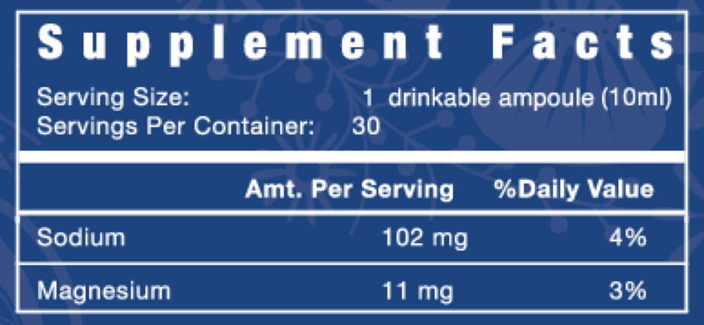 Original Quinton® Hypertonic or QuintEssential® 3.3 Supplement Facts Label