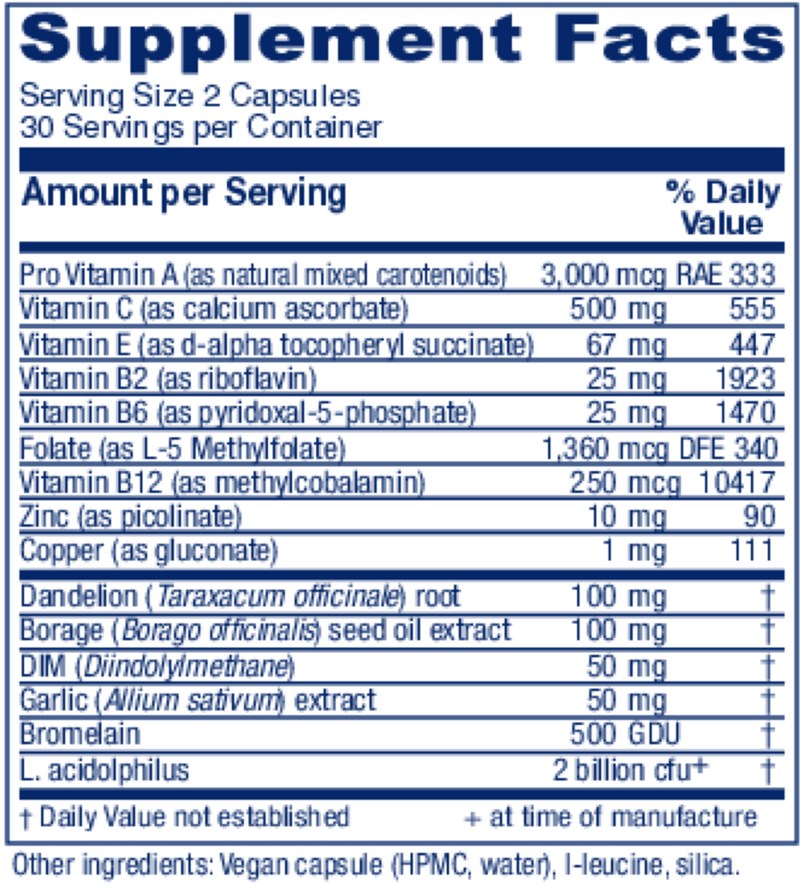 OC Companion Supplement Facts Label