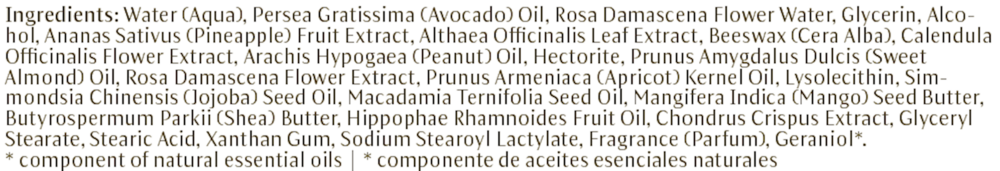 Daily Hydrating Eye Cream Supplement Facts Label