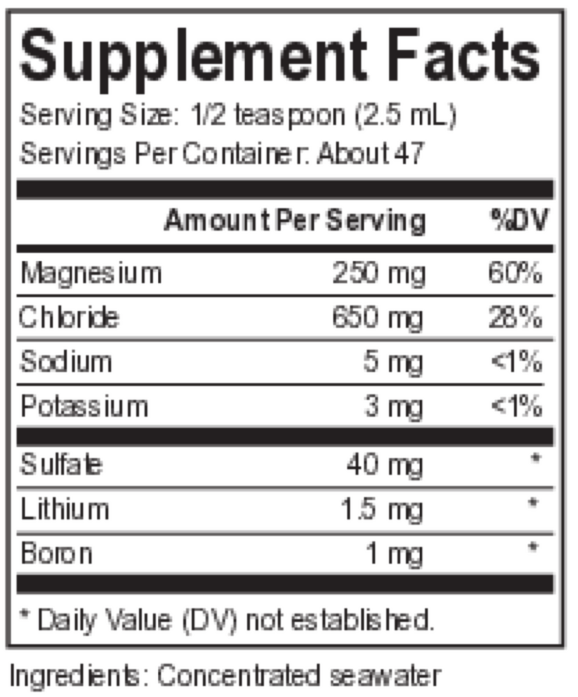 SpectraMin Supplement Facts Label