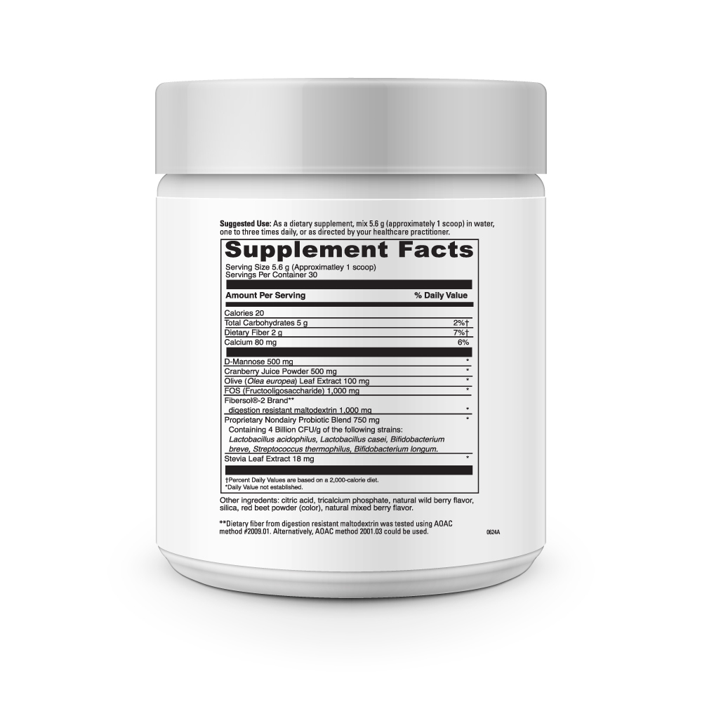 D Mannose Complex Supplement Facts Label