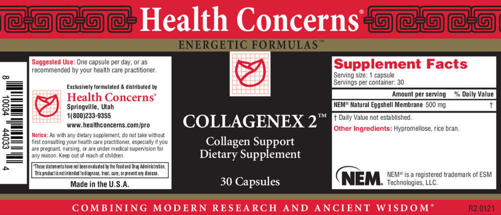 Collagenex 2 Supplement Facts Label