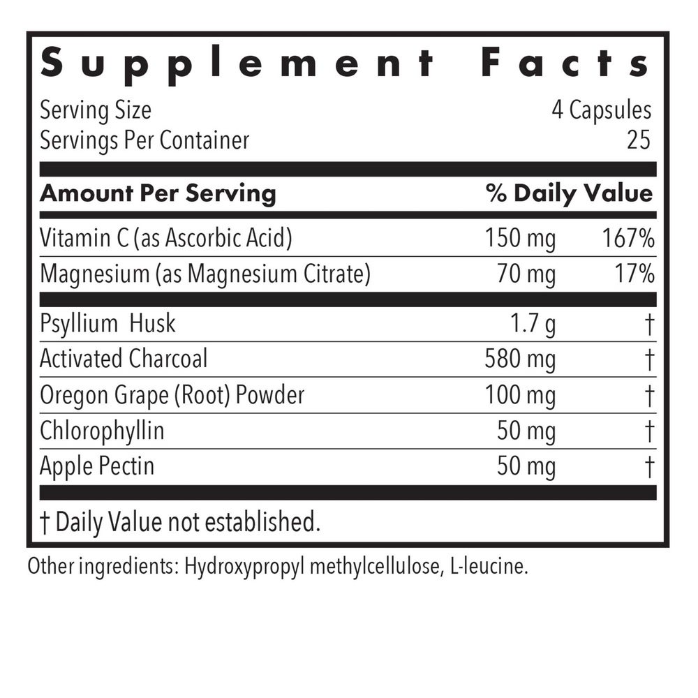 GastroCleanse Supplement Facts Label
