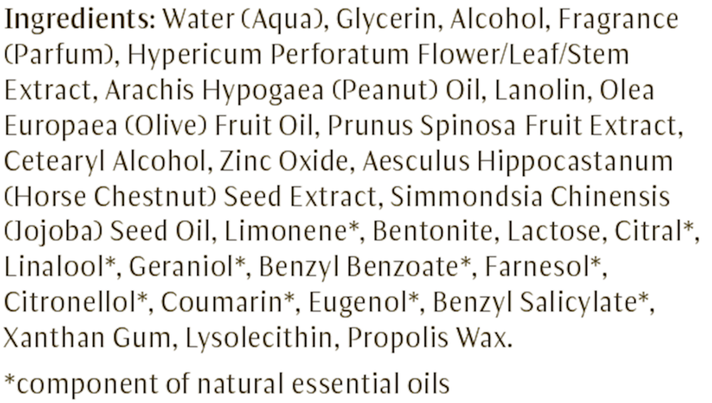 Hydrating Foot Cream Supplement Facts Label