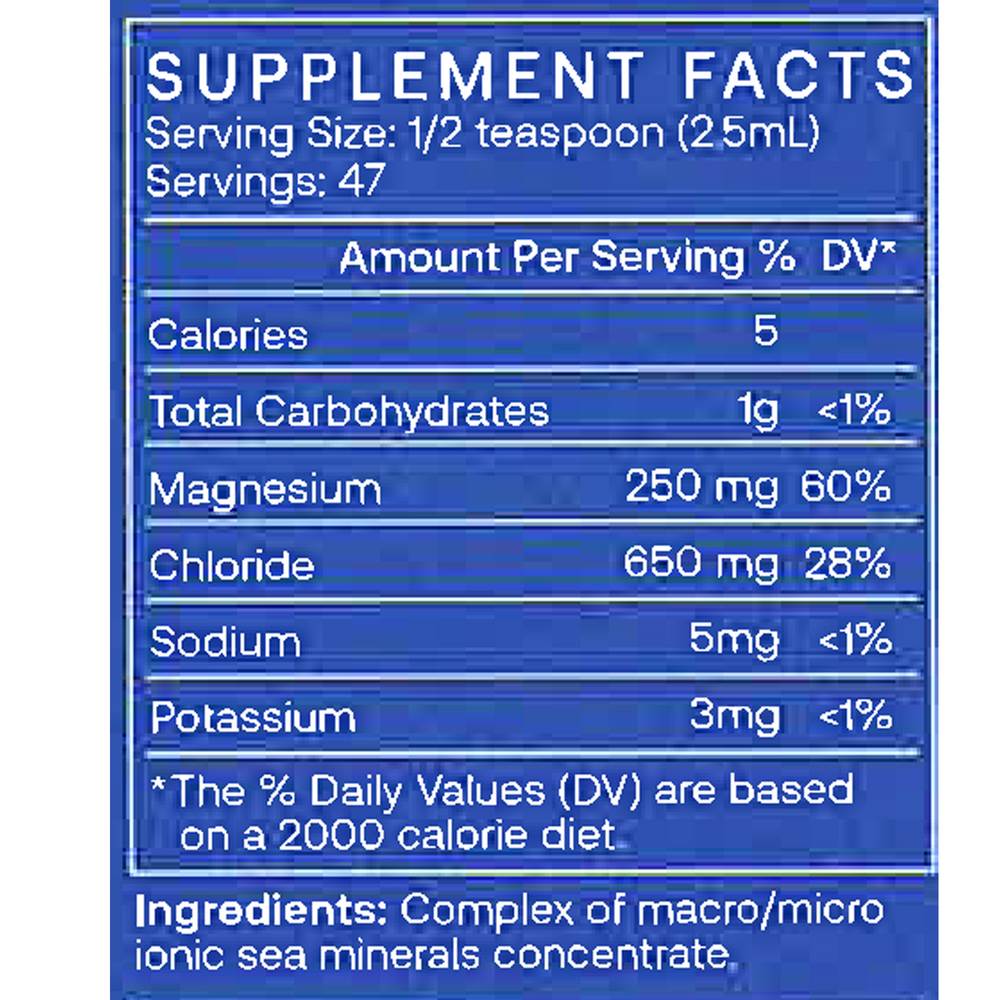 Remineralize Macro + Micro Minerals Supplement Facts Label