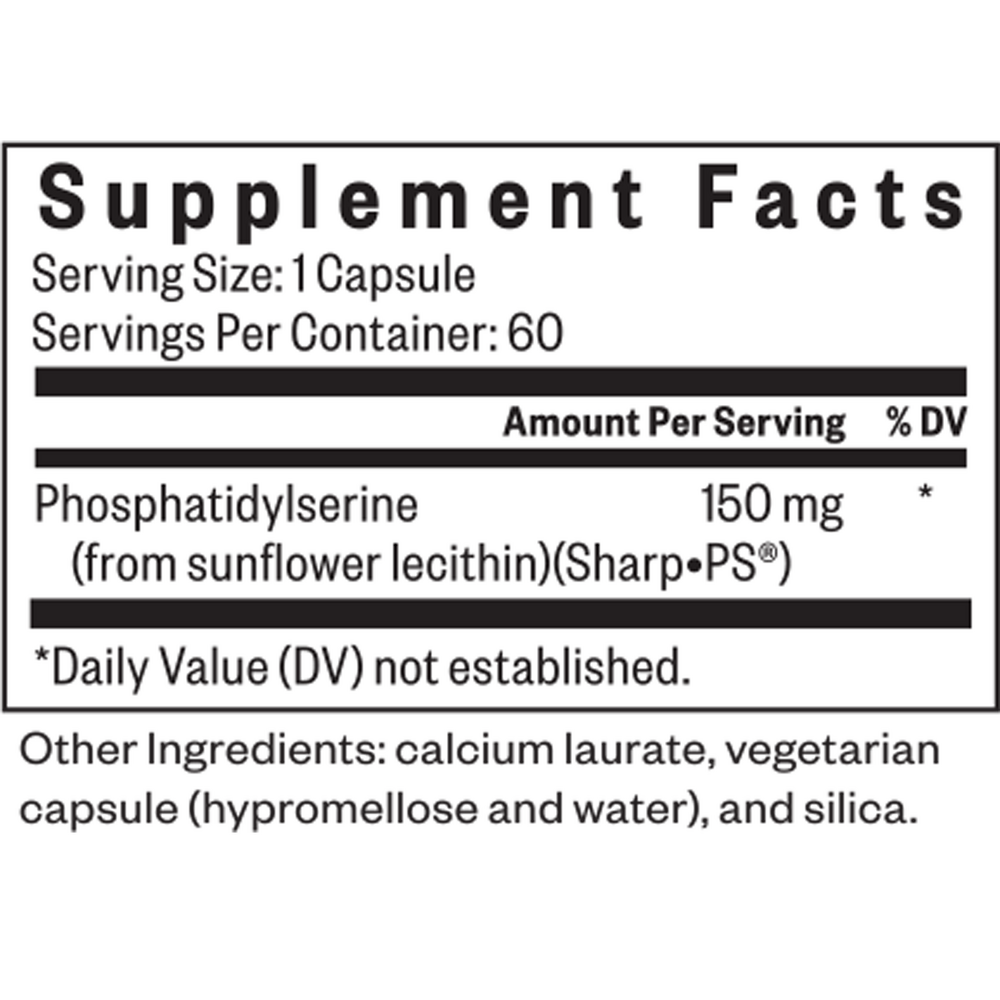 Phosphatidyl Serine Supplement Facts Label