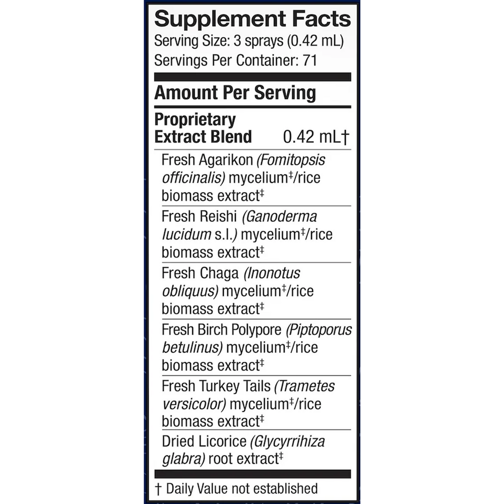 Mycoshield Spray Supplement Facts Label
