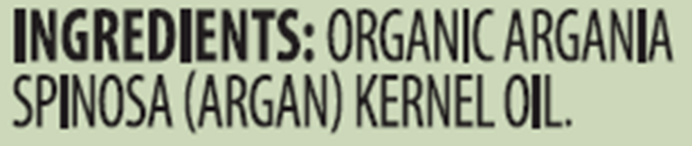 Argan Oil Organic Supplement Facts Label