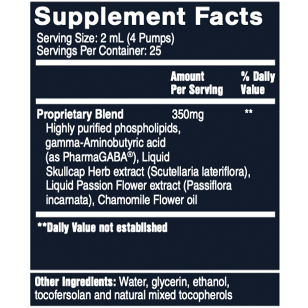 LipoCalm® Supplement Facts Label