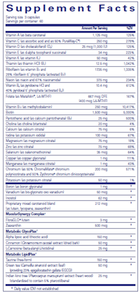 PureLean® Nutrients Supplement Facts Label