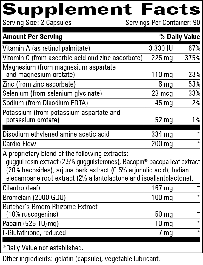 Cardio Flow™ Supplement Facts Label