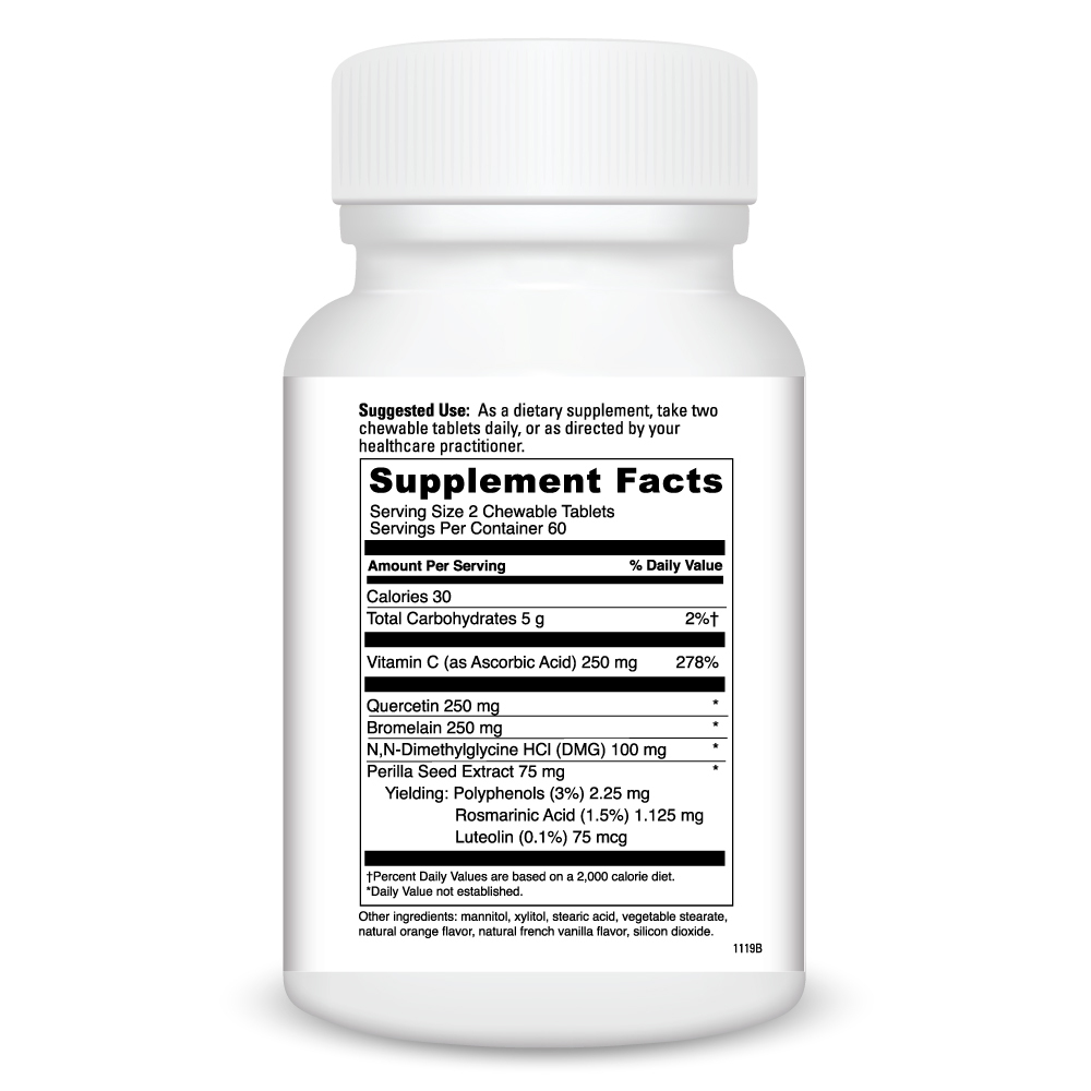 Aller Dmg Chewable Supplement Facts Label