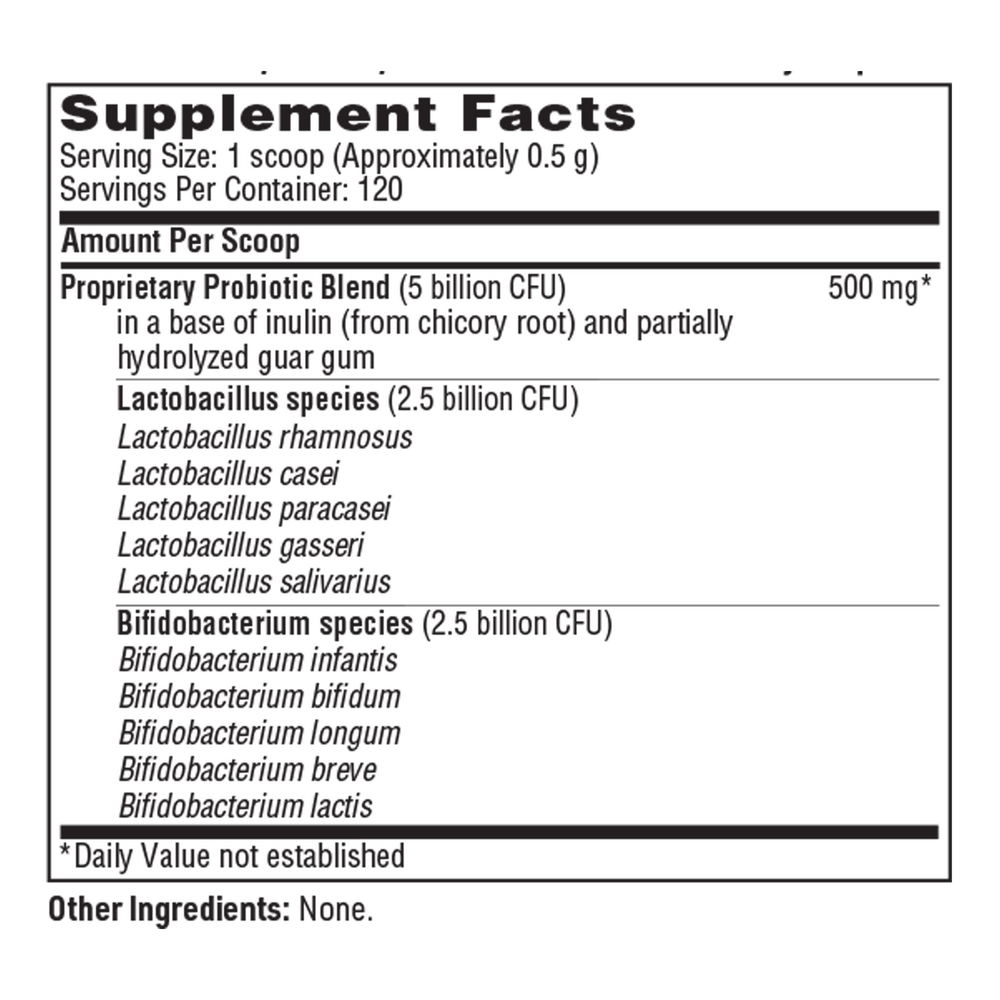 Ther-Biotic Baby Supplement Facts Label