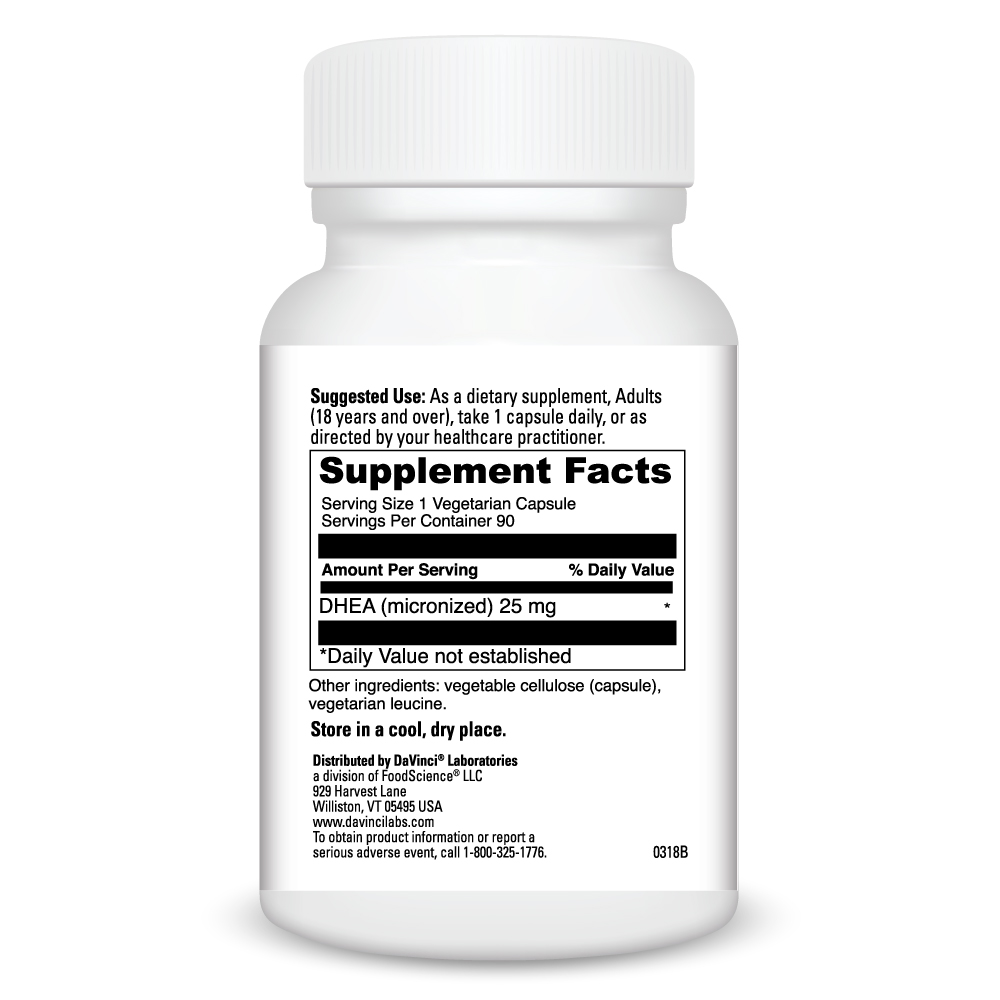 Micronized DHEA Supplement Facts Label