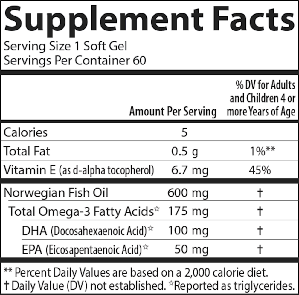 Kids Chewable DHA Omega-3s Supplement Facts Label